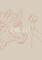 Study of a Bull — Diluvia Studio Art Print